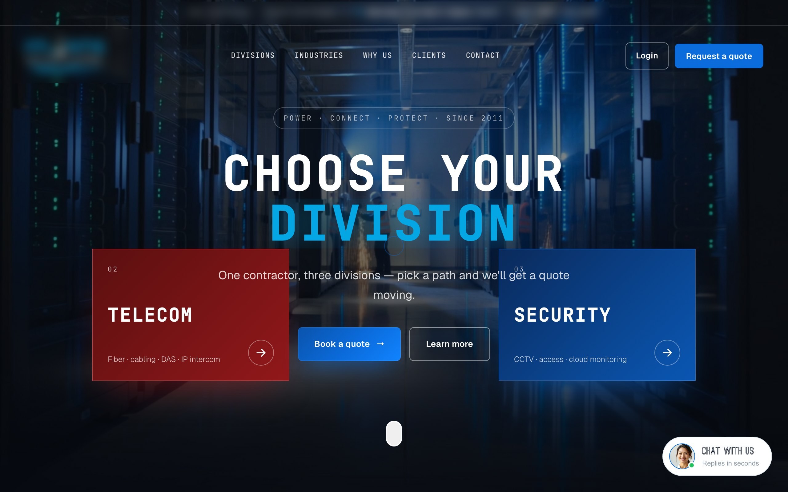 Electrical contractor — anonymized screenshot of the system Hively built